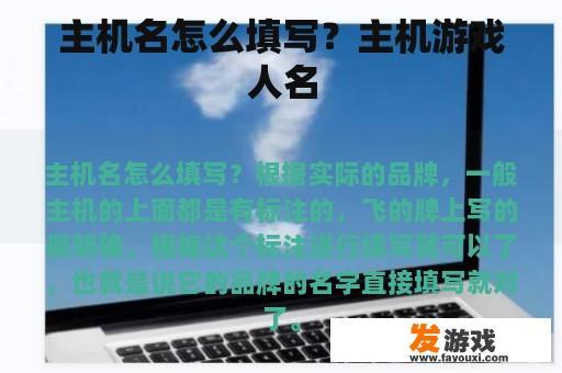 如何正确填写主机名?主机游戏个人标签示例 如何正确填写主机名?主机游戏个人标签示例
