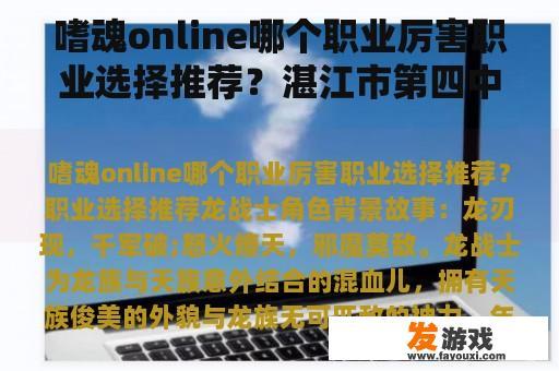 嗜魂online哪个职业厉害职业选择推荐？湛江市第四中学高一最好是哪个班？