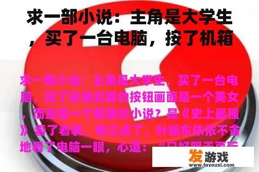 求一部小说：主角是大学生，买了一台电脑，按了机箱后面的按钮画面是一个美女，而且是一个智脑的小说？主机游戏美女
