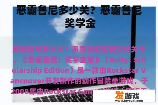恶霸鲁尼多少关？恶霸鲁尼 奖学金