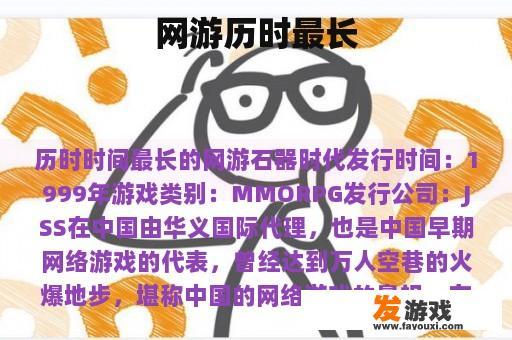 网游历时最长