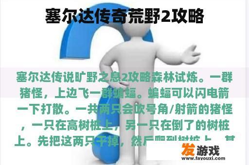 塞尔达传说荒野2攻略
