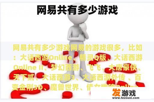 网易共有多少游戏