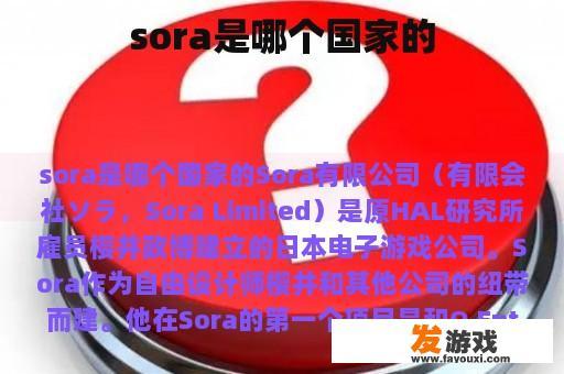 sora是哪个国家的