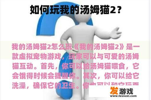 如何玩我的汤姆猫2？