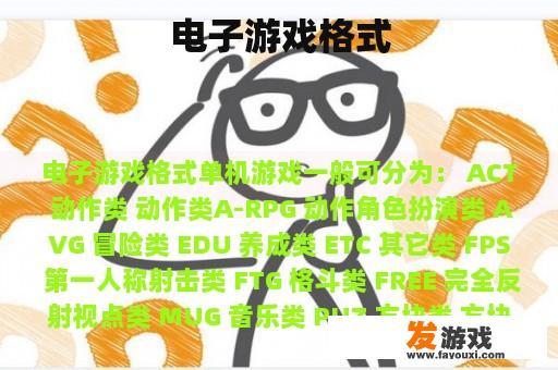 电子游戏格式