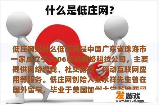 什么是低庄网？