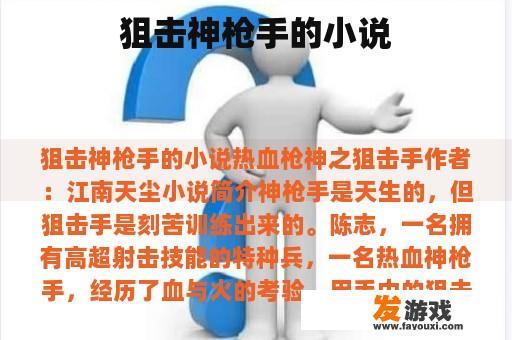 狙击神枪手的小说