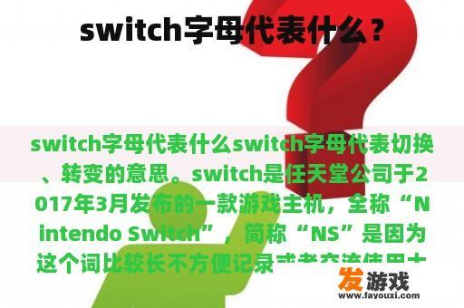 switch字母代表什么？