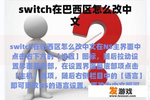 switch在巴西区怎么改中文