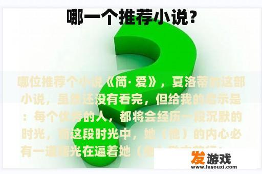 哪一个推荐小说？