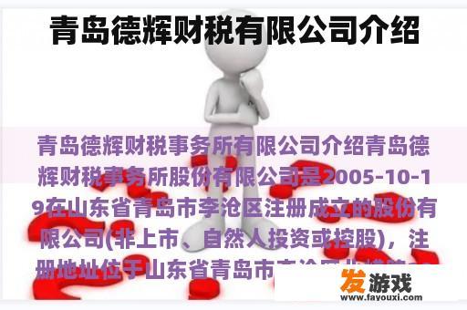 青岛德辉财税有限公司的全面服务介绍