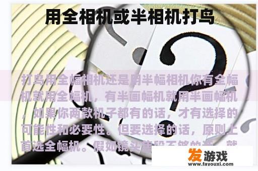 使用全幅或半幅相机打鸟