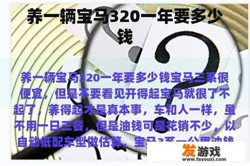 宝马320一年的养护成本详解 宝马320一年的养护成本详解