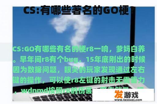 CS:有哪些著名的GO梗？