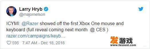 Razer专门为Xbox One打造的首批键盘鼠标，将在何时正式亮相