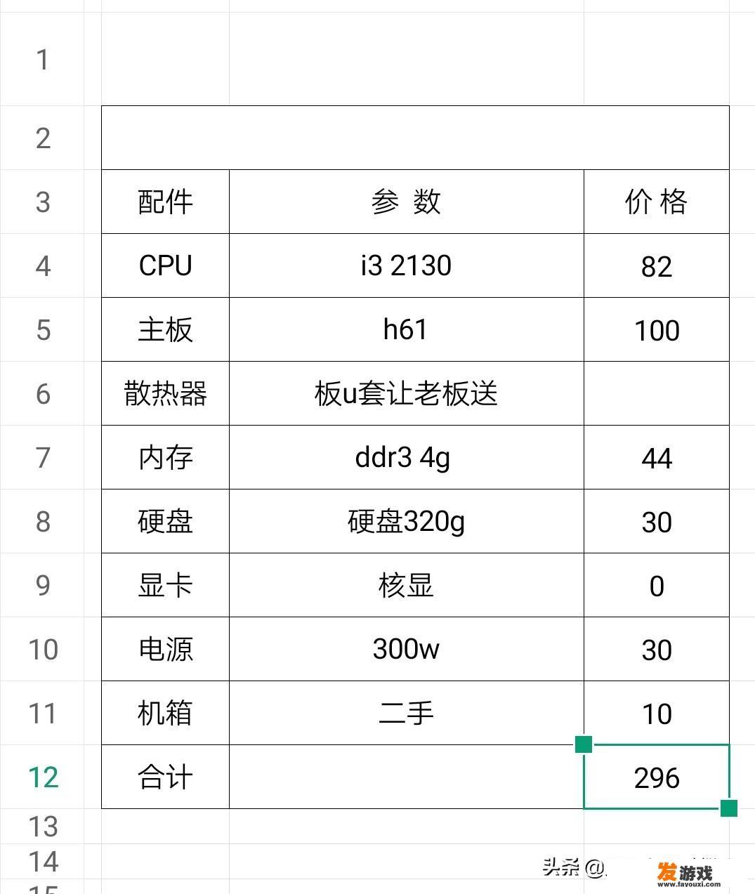 300元左右配一个古董级别的办公电脑，有没有无聊的给个配置