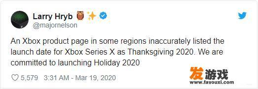 微软Xbox Series X游戏主机将在2020年感恩节期间上市吗