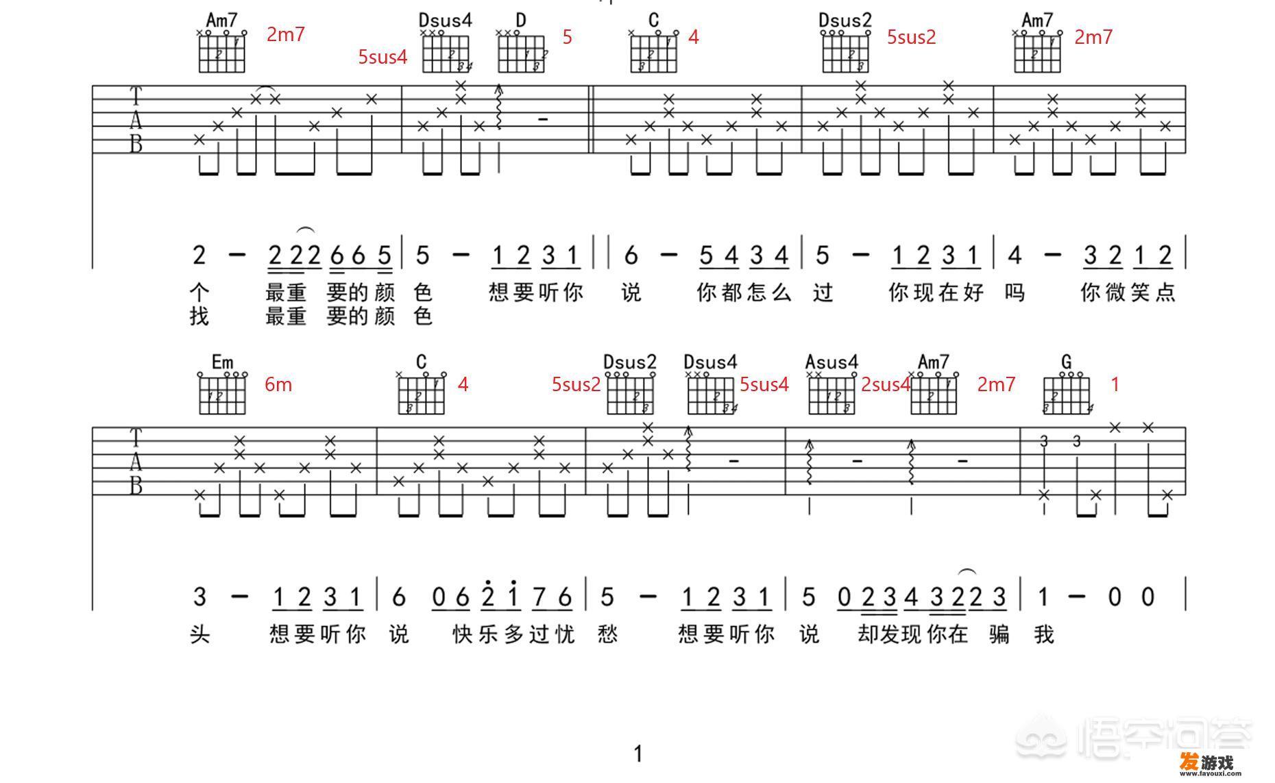 怎样将吉他弹唱谱转化为KAlimba（拇指琴）弹唱谱？