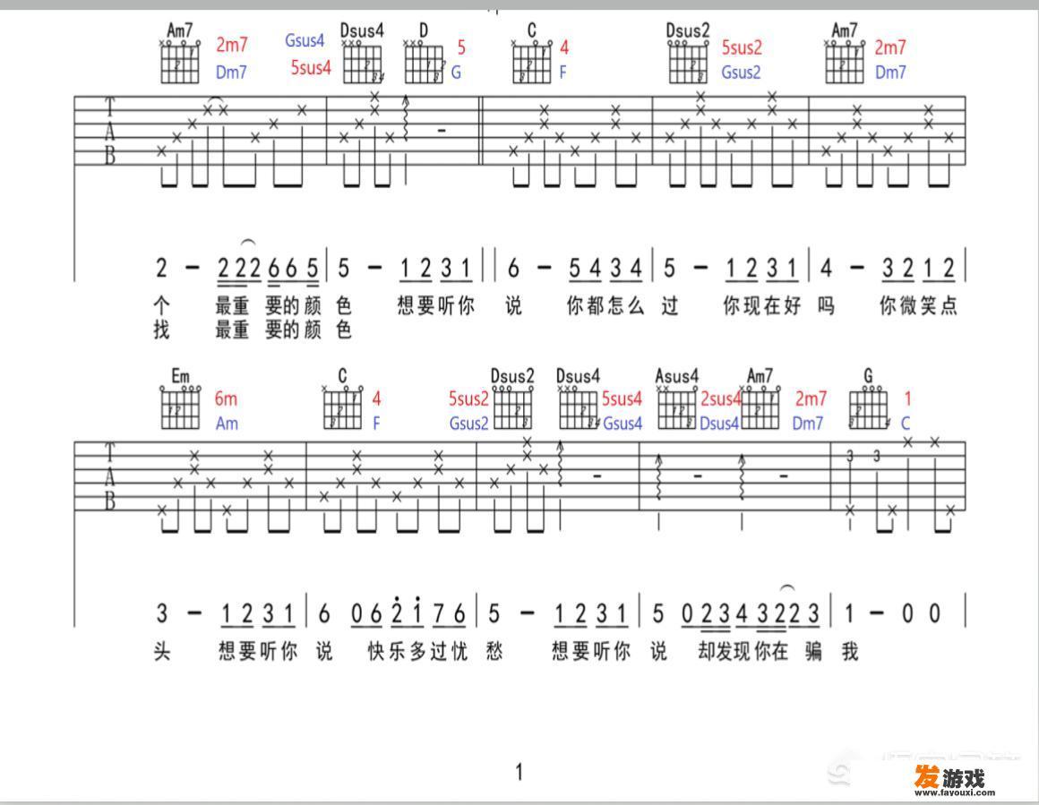 怎样将吉他弹唱谱转化为KAlimba（拇指琴）弹唱谱？