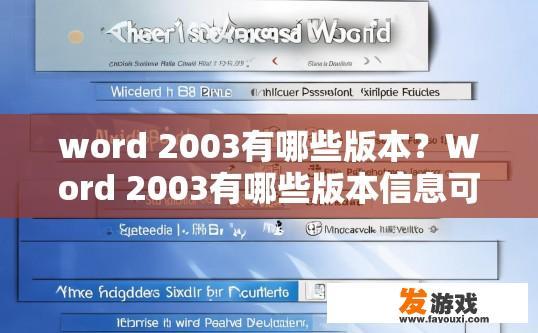 word 2003有哪些版本？Word 2003有哪些版本信息可以查询吗？