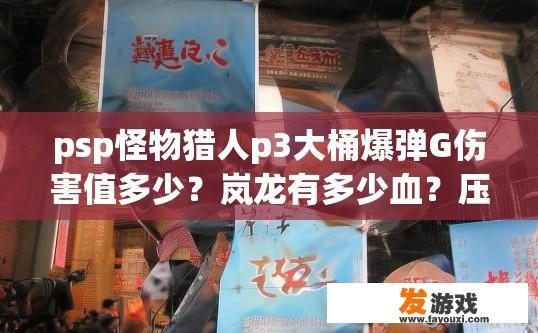 psp怪物猎人p3大桶爆弹G伤害值多少？岚龙有多少血？压敏电阻弹伤害多少？怪物猎人P3大桶爆弹G伤害值及岚龙血量分析疑问标题，压敏电阻弹伤害最高是多少？