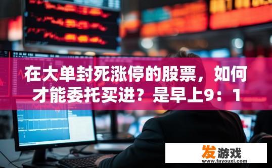 在大单封死涨停的股票，如何才能委托买进？是早上9：15开始委托呢？还是收盘后当晚12点开始委托能排在前面，大单封死涨停股票委托买进时间选择疑问标题，如何确保在早上9:15开始委托能获得优先权？
