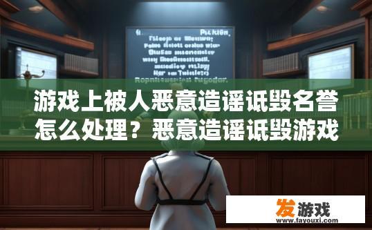 游戏上被人恶意造谣诋毁名誉怎么处理？恶意造谣诋毁游戏名誉如何处理？