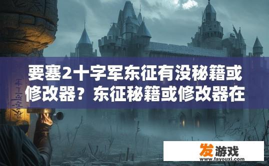 要塞2十字军东征有没秘籍或修改器？东征秘籍或修改器在要塞中是否存在疑问，您希望了解更多信息吗？